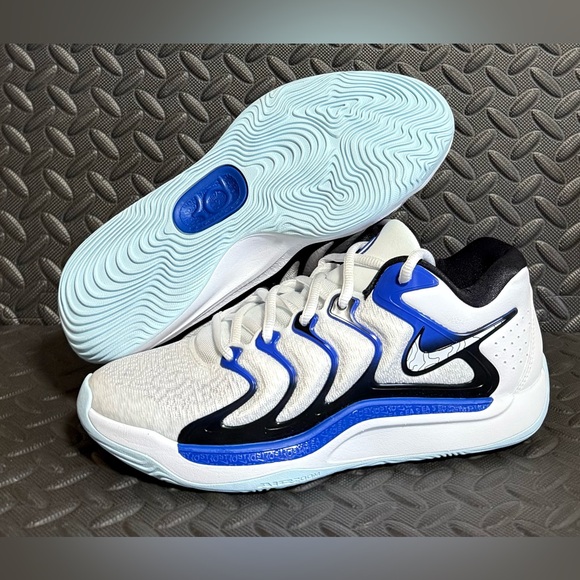Mens‎ Nike Athletic Basketball Shoes White Blue Size 8